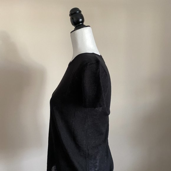 NWT John + Jenn Black Linen Blend Top - Picture 4 of 7